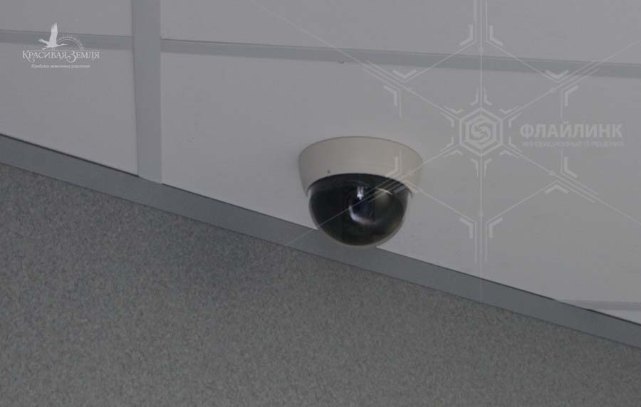 Купольная камера видеонаблюдения в офисе